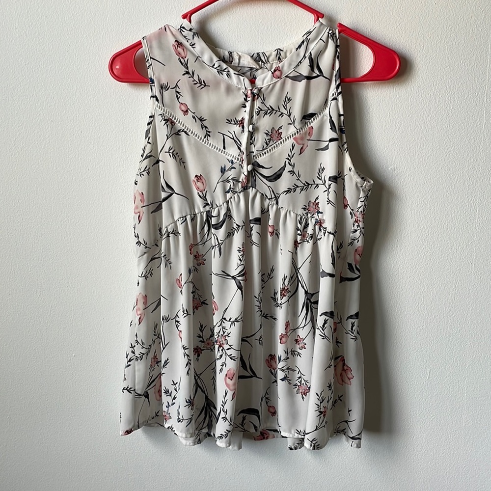 White floral blouse